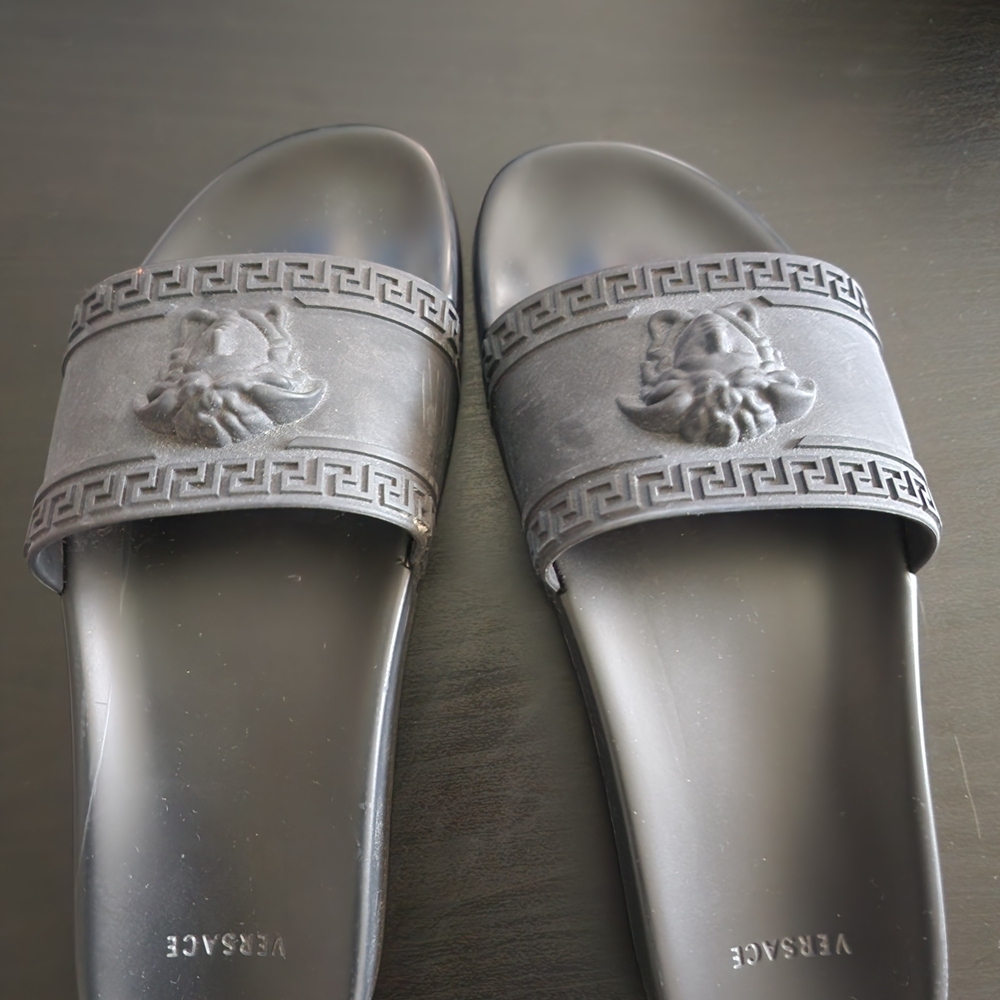 Versace Black Slides